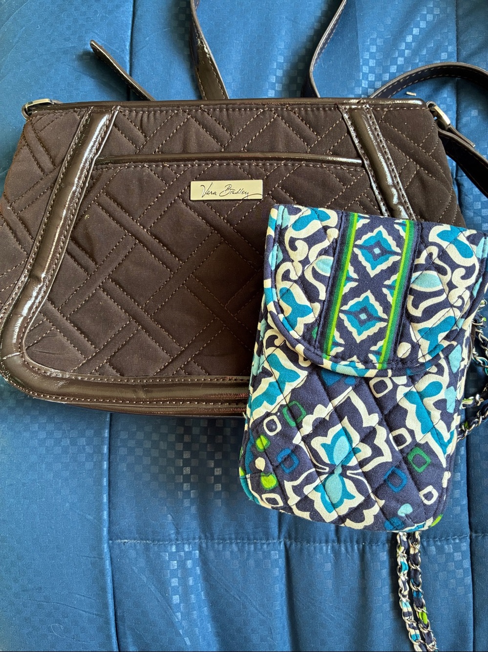 2 Vera Bradley Brown Quilted Women's Bag.